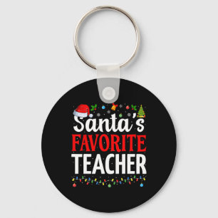 Santa's Favorite Teacher Xmas Funny Christmas Teac Keychain