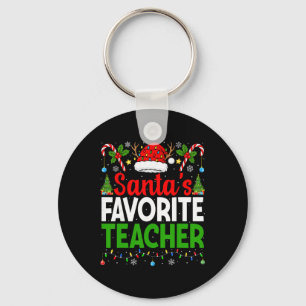 Santa's Favorite Teachers Christmas Funny Christma Keychain