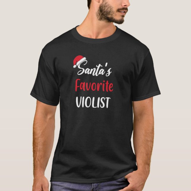 Santas Favorite Violist   Christmas viola   Pajama T-Shirt (Front)