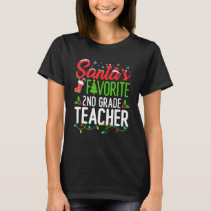 Santas Favourite 2nd Grade Teacher Christmas Secon T-Shirt