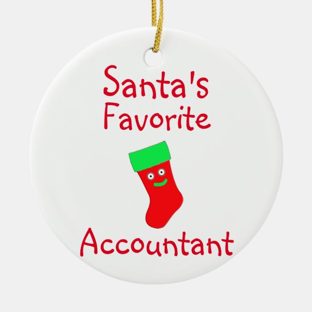 Santa's Favourite Accountant Ceramic Ornament (Front)