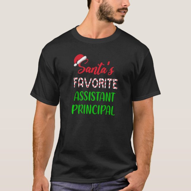Santas Favourite Assistant Principal   Chritsmas T-Shirt (Front)