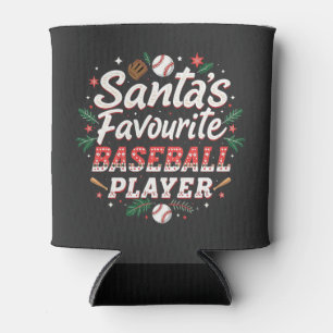 Santa's Favourite Baseball Player Christmas Tree Can Cooler