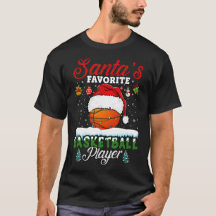 Santa'S Favourite Basketball Player Christmas Bask T-Shirt