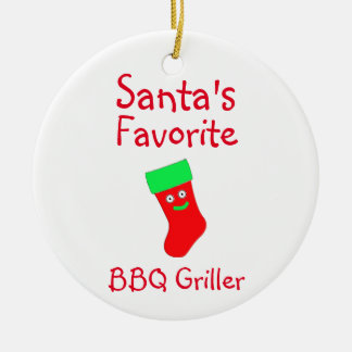 Santa's Favourite BBQ Griller Ceramic Ornament