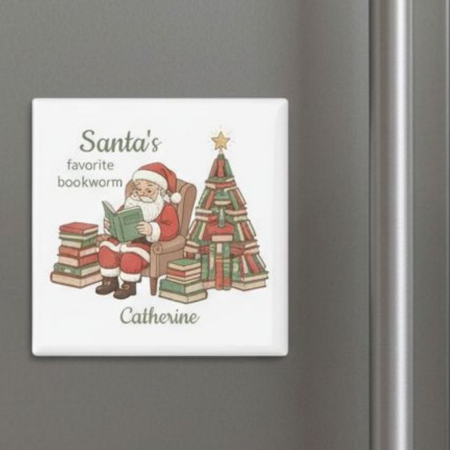 Santa's Favourite Bookworm Book Christmas Tree  Magnet (Creator Uploaded)