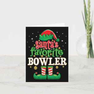 Santa's Favourite Bowler Christmas Matching Bowlin Card
