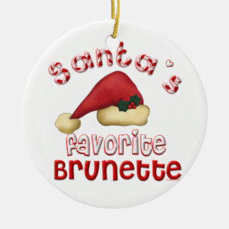 Santa's Favourite Brunette Ornament