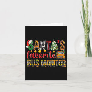 Santa's Favourite Bus Monitor Christmas Kids Boys Card