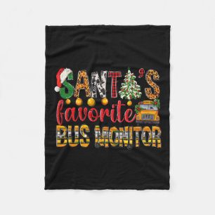 Santa's Favourite Bus Monitor Christmas Kids Boys  Fleece Blanket