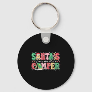 Santas Favourite Camper Camping Crew Family Vacati Keychain