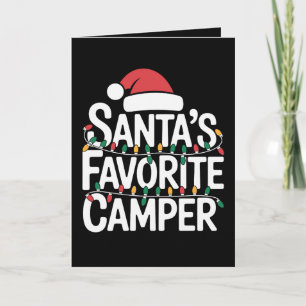 Santas Favourite Camper Christmas Lights Santa Hat Card