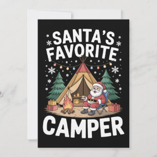 Santa's Favourite Camper Christmas Tent Campfire Invitation