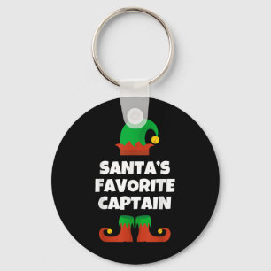Santas Favourite Captain Christmas Pj Boat Boating Keychain