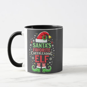 Santa's Favourite Cheerleading Elf Family Matching Mug