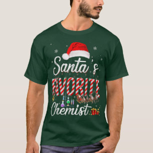 Santa's Favourite Chemist Hat Light In Snow Santa  T-Shirt