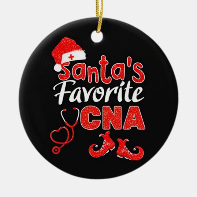 Santas favourite cna christmas ornament (Front)