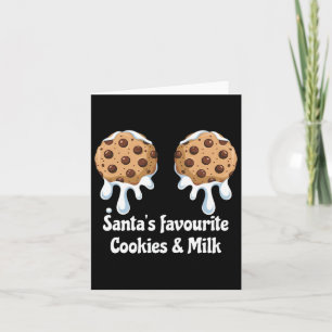 Santa's Favourite Cookies And Milk Breast Women's Card