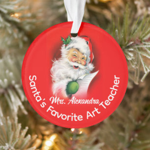 Santa's Favourite Custom Personalized Teacher Ornament