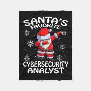 Santa's Favourite Cyber Security Analyst Christmas Fleece Blanket