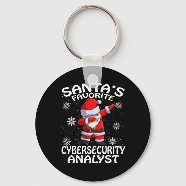 Santa's Favourite Cyber Security Analyst Christmas Keychain (Front)