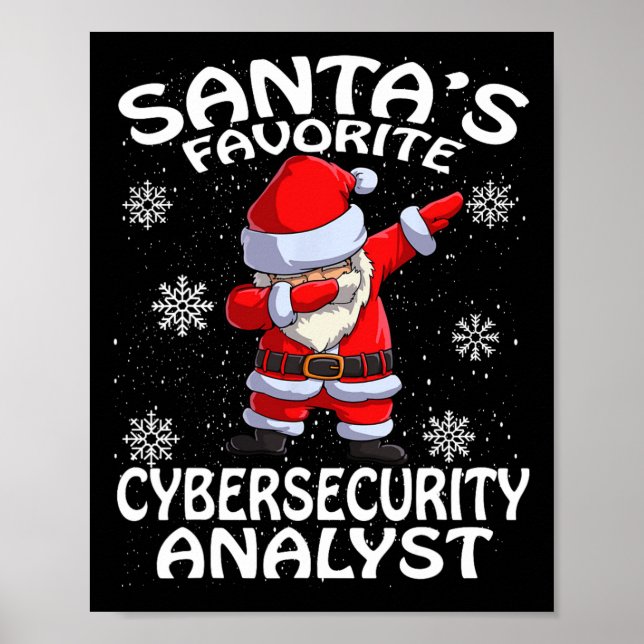 Santa's Favourite Cyber Security Analyst Christmas Poster (Front)