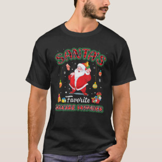 Santa's Favourite Daycare Provider Santa Red Plaid T-Shirt
