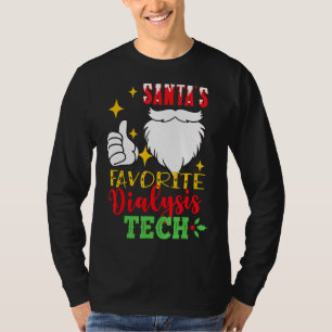 Santa's Favourite Dialysis Tech Christmas Nursing T-Shirt