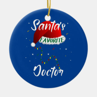Santa's Favourite Doctor Christmas Tree Matching Ceramic Ornament