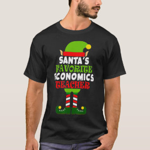 Santas Favourite Economics Teacher Funny Vacation T-Shirt