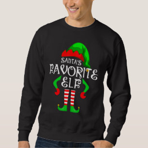 Santa's Favourite Elf Christmas Family Matching Co Sweatshirt