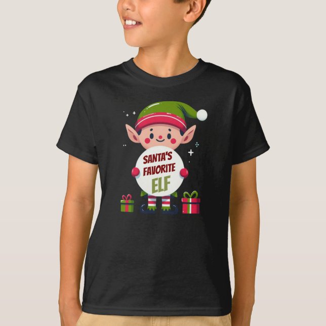 Santa's favourite Elf Gift Boxes T-Shirt (Front)