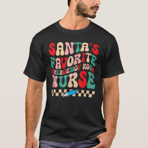 Santa's Favourite Emergency Room Nurse Retro Groov T-Shirt