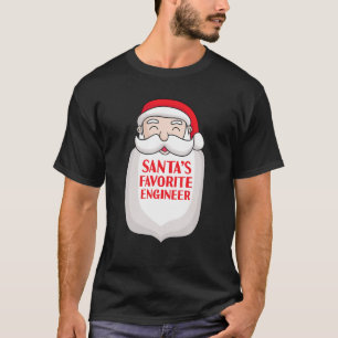 Santa's Favourite Engineer Funny Santa Christmas E T-Shirt
