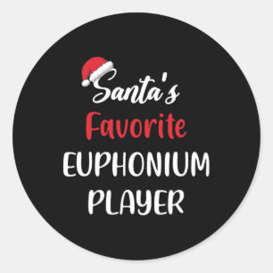 Santas Favourite Euphonium Player Gift Christmas E Classic Round Sticker