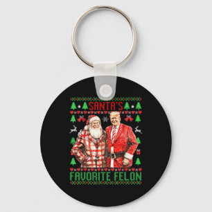 Santa's Favourite-felon Funny 2024 Trump Christmas Keychain
