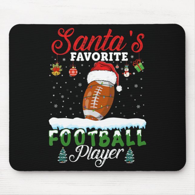 Santa's Favourite Football Player Christmas Footba Mouse Pad (Front)
