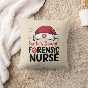 Santas Favourite Forensic Nurse Funny Christmas  Throw Pillow