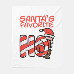 Santas Favourite Funny Naughty Adult Christmas Xma Fleece Blanket