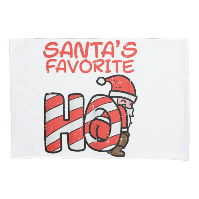 Santas Favourite Funny Naughty Adult Christmas Xma Pillowcase (Front)