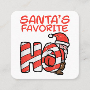 Santas Favourite Funny Naughty Adult Christmas Xma Square Business Card