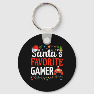 Santa's Favourite Gamer Christmas Funny Gaming Xma Keychain