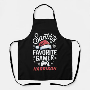 Santa's Favourite Gamer Personalized Gaming Xmas Apron