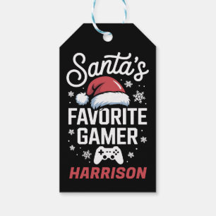 Santa's Favourite Gamer Personalized Gaming Xmas Gift Tags