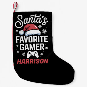 Santa's Favourite Gamer Personalized Gaming Xmas Small Christmas Stocking