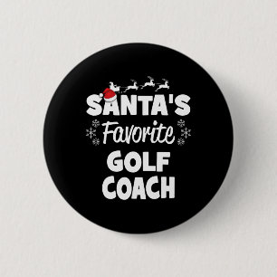 Santa's Favourite Golf Coach Fun Christmas Matchin 2 Inch Round Button