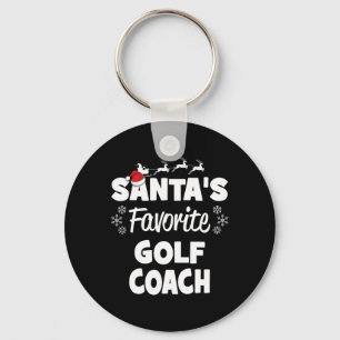 Santa's Favourite Golf Coach Fun Christmas Matchin Keychain