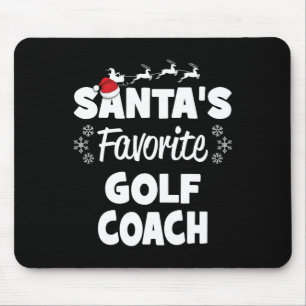 Santa's Favourite Golf Coach Fun Christmas Matchin Mouse Pad