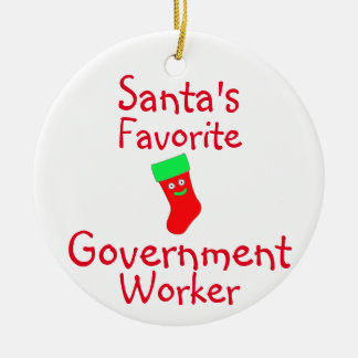 Santa's Favourite Government Worker Ceramic Ornament