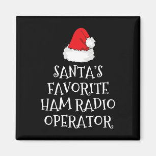 Santa's Favourite Ham Radio Operator Christmas Hat Magnet